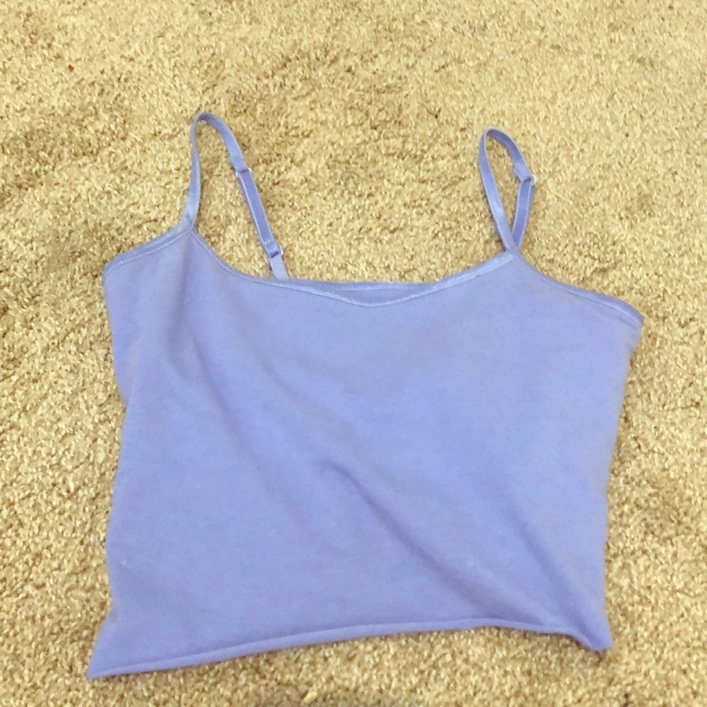 cropped light purple tank top